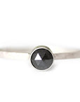 Black Rose Cut Diamond Ring Andrea Bonelli Jewelry 14k White Gold