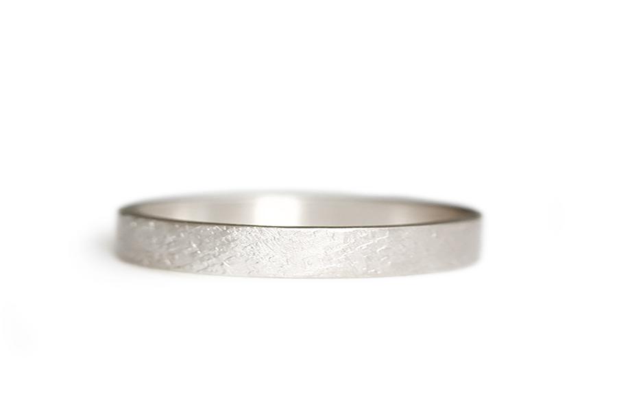 Rustic Gravel Band Andrea Bonelli Jewelry 14k White Gold