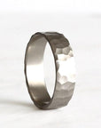 Silver Rustic Carved Band 6mm Andrea Bonelli Jewelry 