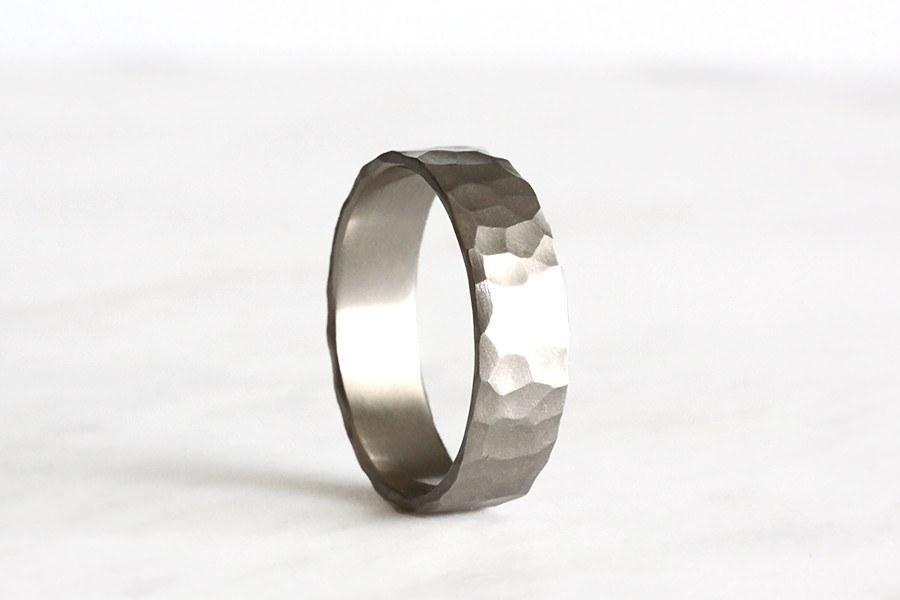 Silver Rustic Carved Band 6mm Andrea Bonelli Jewelry 