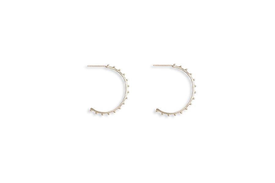 Beaded Hoops Small Andrea Bonelli Jewelry 14k White Gold
