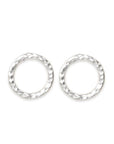 Lacuna Circle Studs Andrea Bonelli Jewelry 14k White Gold