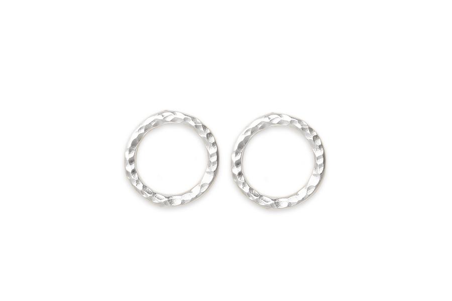 Lacuna Circle Studs Andrea Bonelli Jewelry 14k White Gold