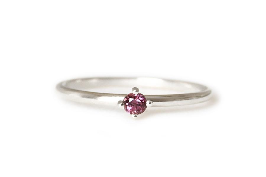 Petit Lola Garnet Ring Andrea Bonelli Jewelry 14k White Gold