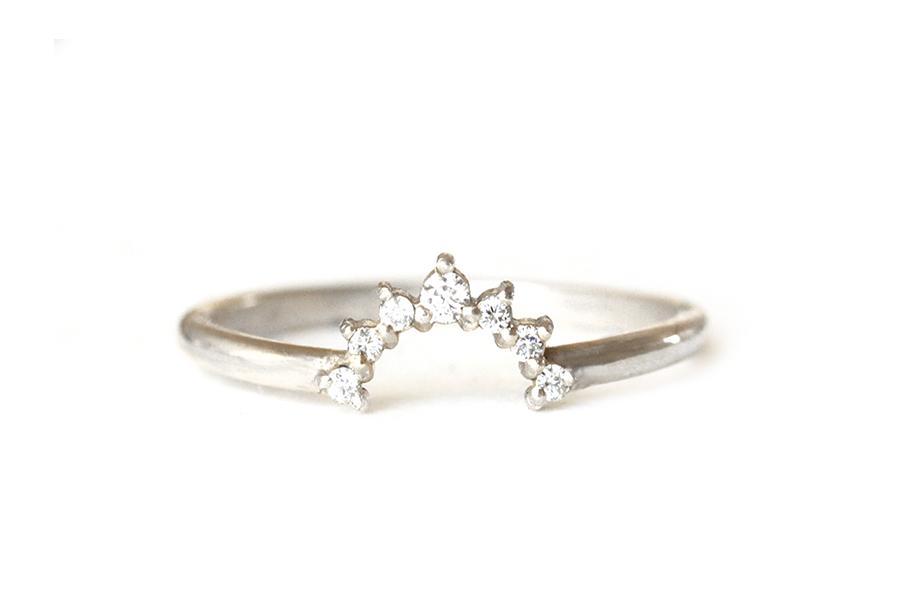 Stella Halo Diamond Ring Andrea Bonelli 14k White Gold