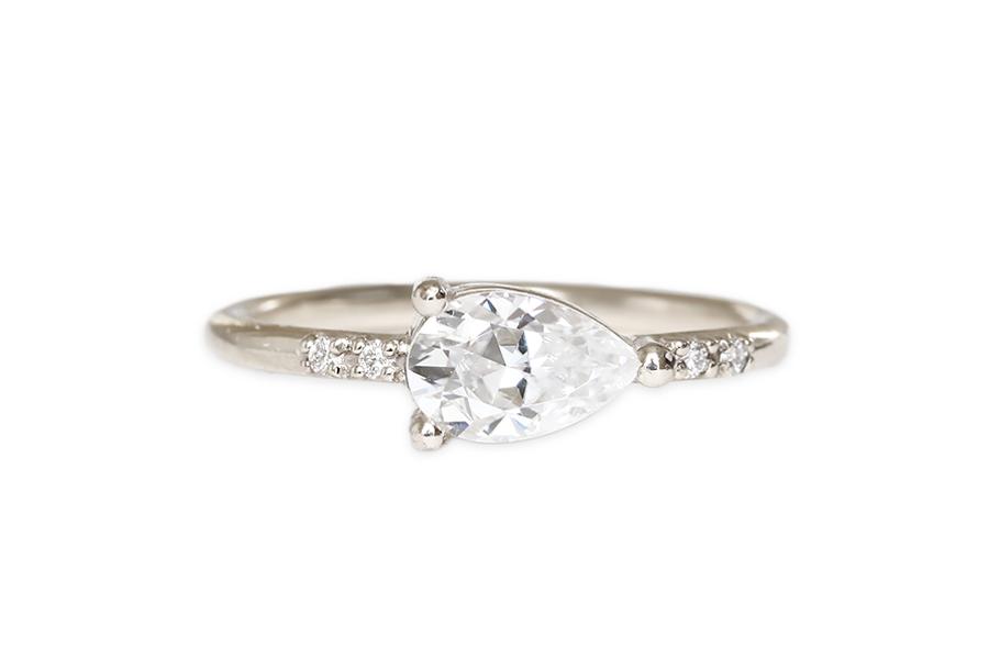 Lilia GIA Diamond Ring Andrea Bonelli Jewelry 14k White Gold