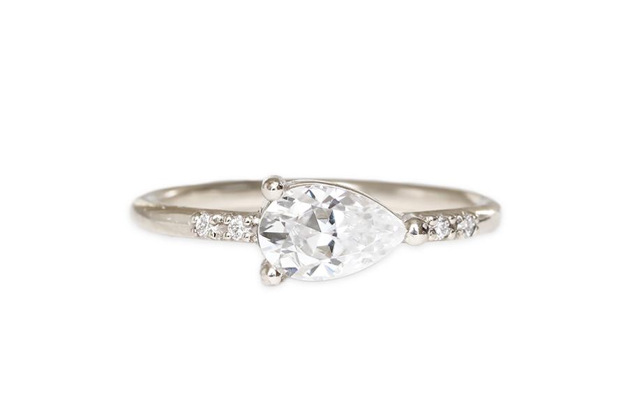 Lilia GIA Diamond Ring Andrea Bonelli Jewelry 14k White Gold