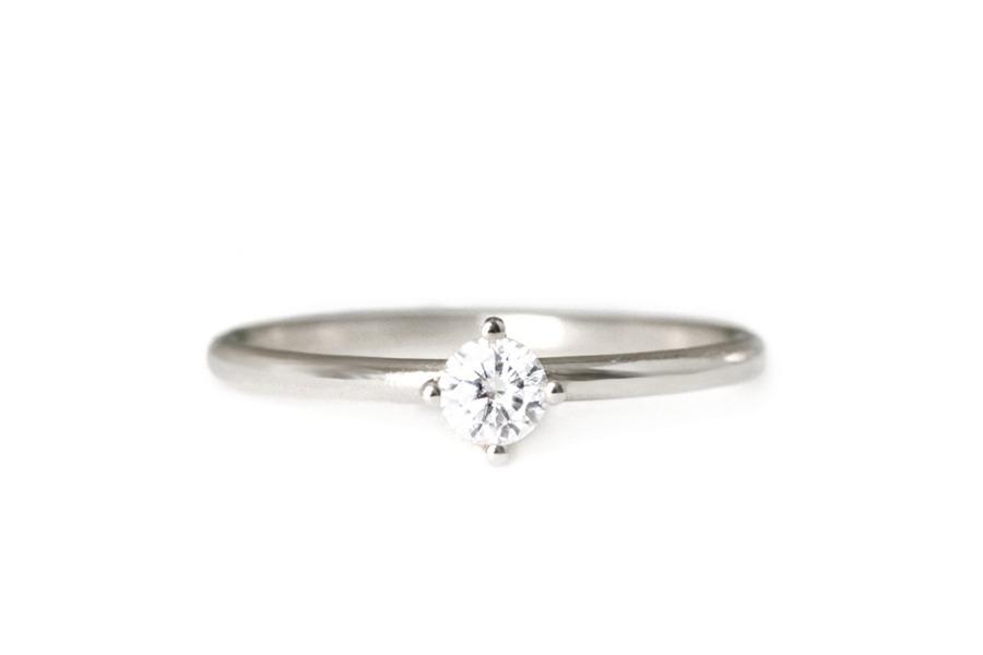 Lola GIA Diamond Ring .25ct Andrea Bonelli Jewelry 14k White Gold