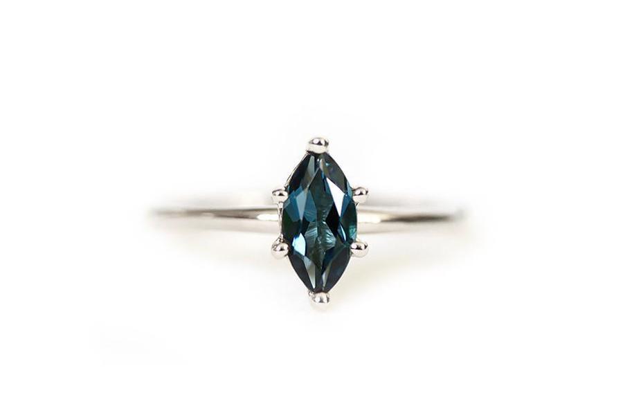 Mia Topaz Marquise Ring Andrea Bonelli 14k White Gold