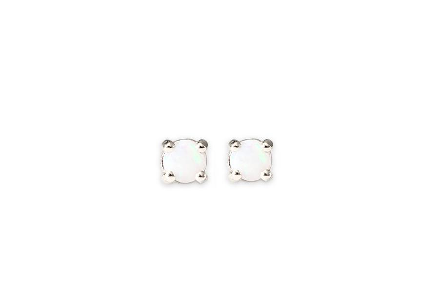 Opal Studs Andrea Bonelli Jewelry 14k White Gold