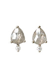 pale gray diamond droplet earrings Andrea Bonelli Jewelry 14k White Gold