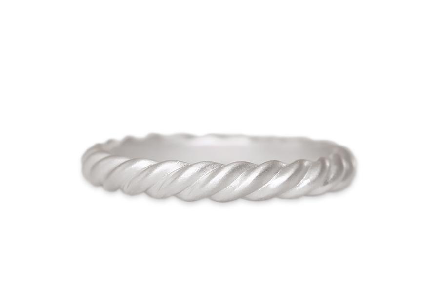 Twist Band Andrea Bonelli Jewelry 14k White Gold