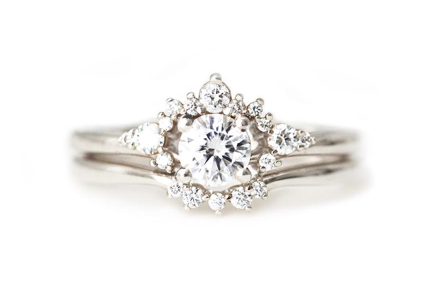 Scarlett GIA Diamond Ring Andrea Bonelli 14k White Gold