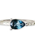 Lilia Topaz + Diamond Ring Andrea Bonelli Jewelry 14k White Gold