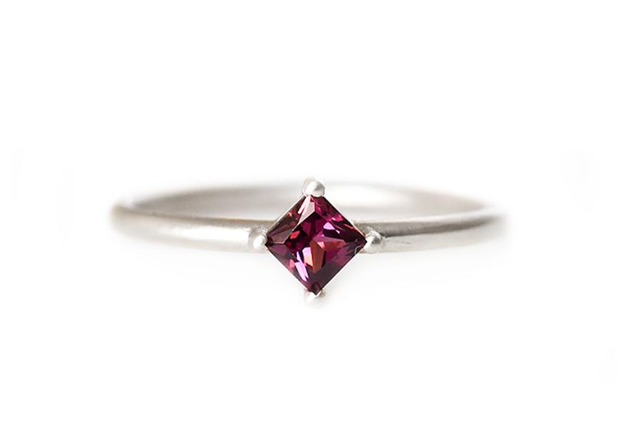 Tavi Garnet Ring Andrea Bonelli 14k White Gold