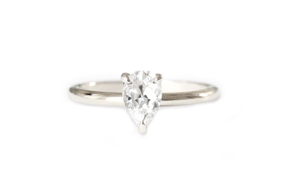 Tristan Moissanite Ring Andrea Bonelli 14k White Gold