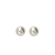 Silver Petite Graine Diamond Studs Andrea Bonelli Jewelry Sterling Silver