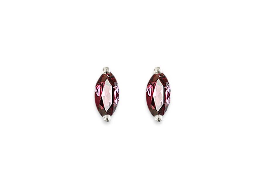 Garnet Marquise Studs Andrea Bonelli Jewelry 14k White Gold