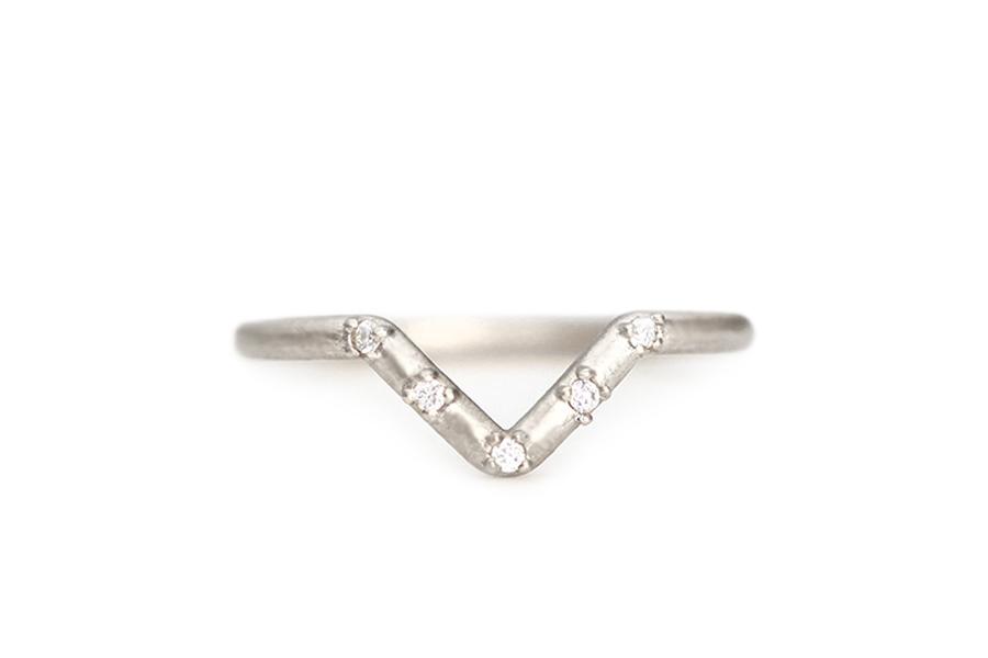 Peak Diamond Ring Andrea Bonelli 14k White Gold