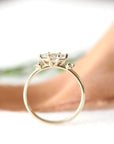 Trine Moissanite Ring Andrea Bonelli Jewelry 