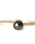 Black Rose Cut Diamond Ring Andrea Bonelli Jewelry 14k Yellow Gold