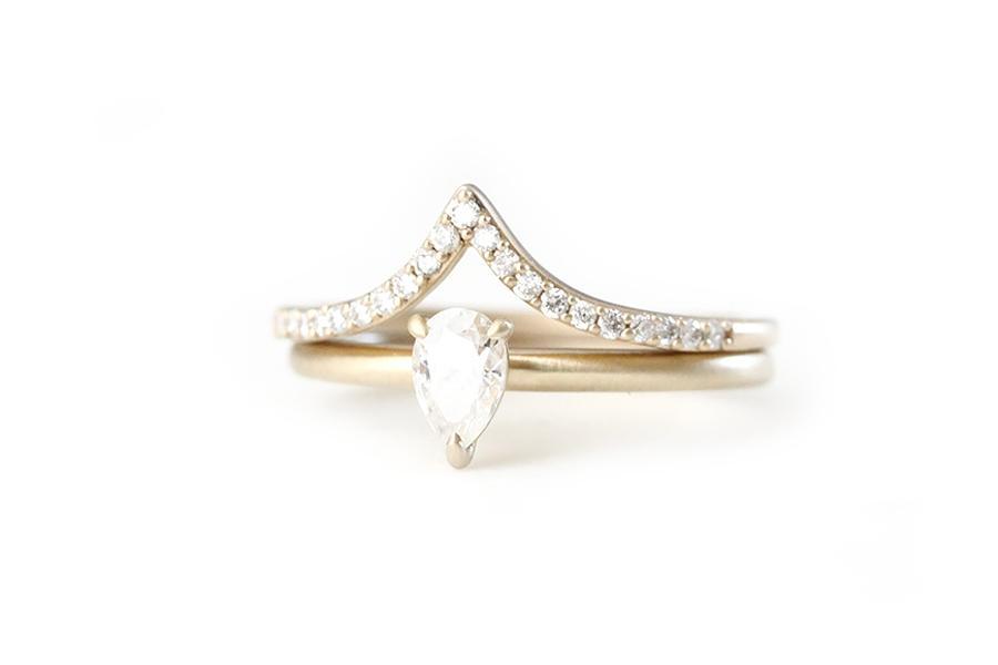 Tristan Pear Diamond Ring Andrea Bonelli 