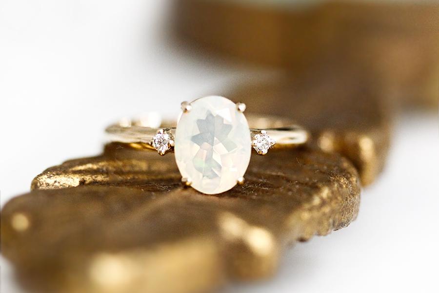 Misa Opal + Diamond Ring Andrea Bonelli Jewelry 