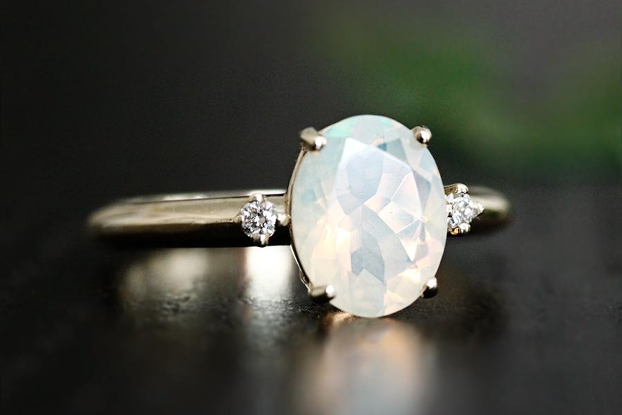 Misa Opal + Diamond Ring Andrea Bonelli Jewelry 