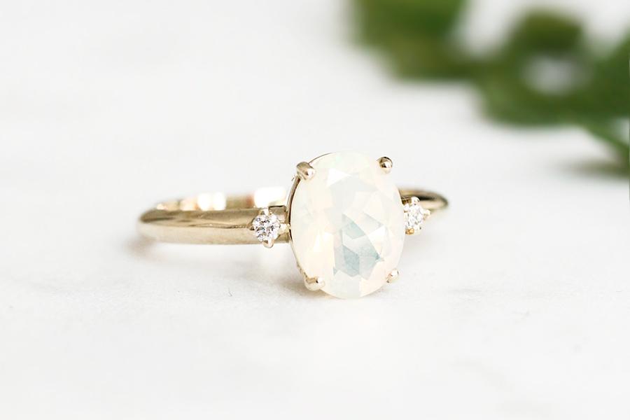 Misa Opal + Diamond Ring Andrea Bonelli Jewelry 