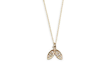 diamond doublet leaf charm Andrea Bonelli Jewelry 14k Yellow Gold
