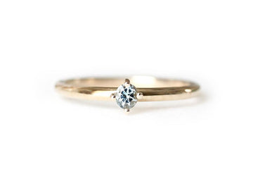 Petit Lola Aquamarine Ring Andrea Bonelli Jewelry 14k Yellow Gold