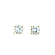 Aquamarine Studs Andrea Bonelli Jewelry 14k Yellow Gold