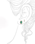 Aura Emerald Halo Studs Andrea Bonelli Jewelry 