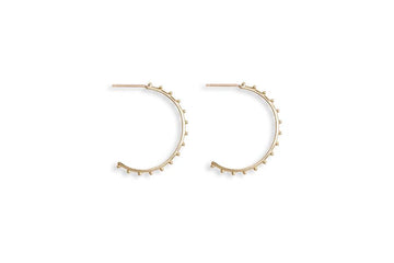 Beaded Hoops Large Andrea Bonelli Jewelry 14k Yellow Gold