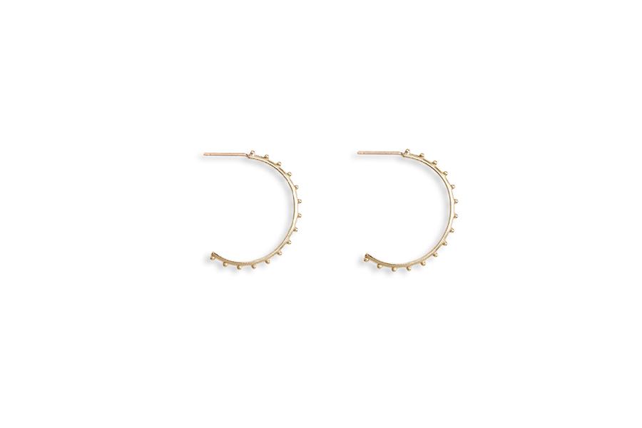 Beaded Hoops Small Andrea Bonelli Jewelry 14k Yellow Gold