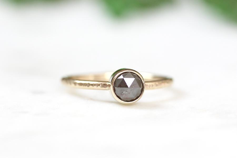 rose cut diamond twig ring Andrea Bonelli Jewelry 