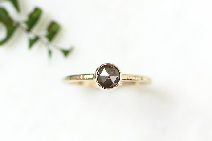 rose cut diamond twig ring Andrea Bonelli Jewelry 