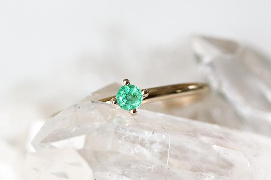 Petit Lola Emerald Ring Andrea Bonelli Jewelry 