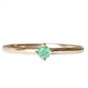 Petit Lola Emerald Ring Andrea Bonelli Jewelry 14k Yellow Gold