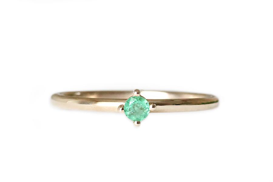 Petit Lola Emerald Ring Andrea Bonelli Jewelry 14k Yellow Gold