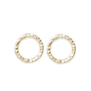 Lacuna Circle Studs Andrea Bonelli Jewelry 14k Yellow Gold