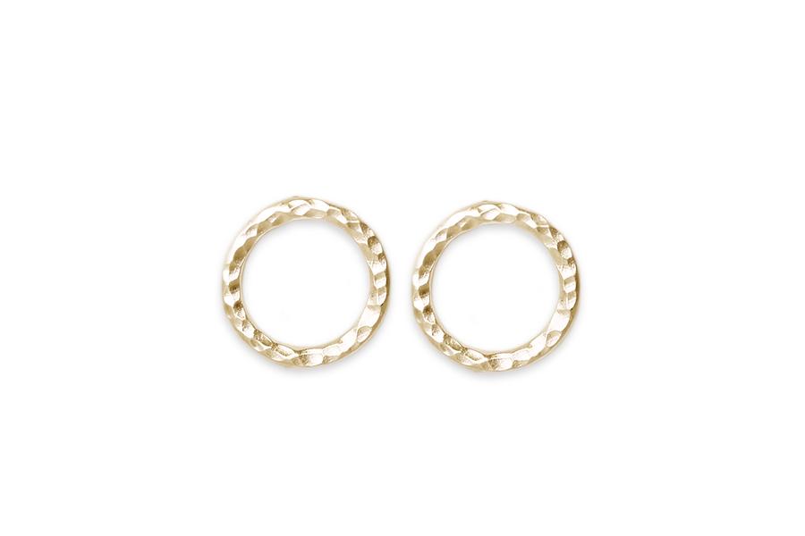 Lacuna Circle Studs Andrea Bonelli Jewelry 14k Yellow Gold