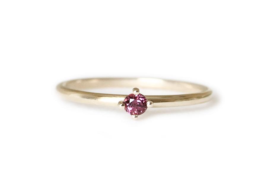 Petit Lola Garnet Ring Andrea Bonelli Jewelry 14k Yellow Gold