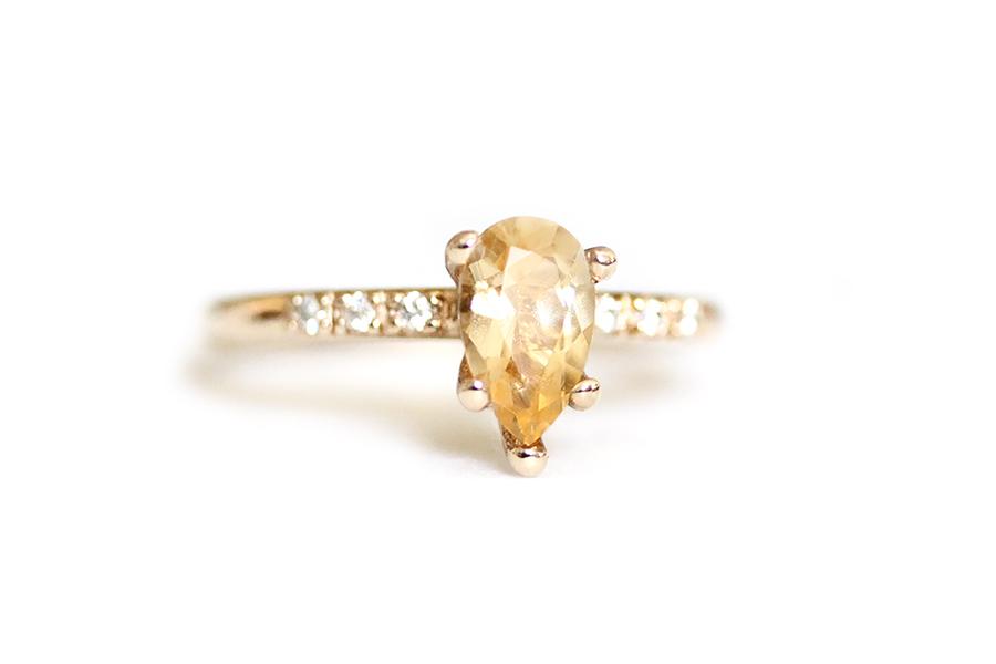 Tryst Citrine + Diamond Ring Andrea Bonelli Jewelry 