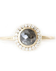 Rose Cut Gray Diamond Halo Ring Andrea Bonelli Jewelry 