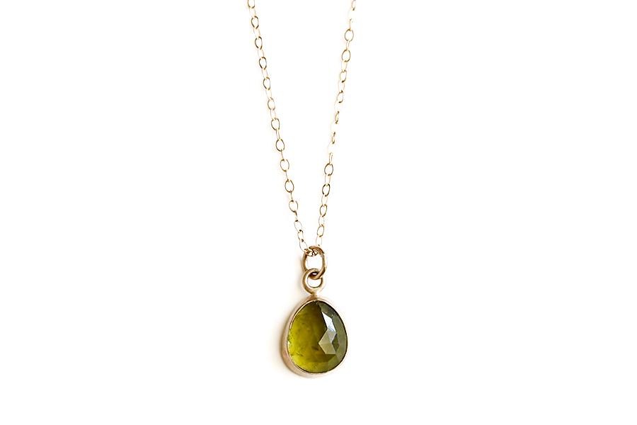olive green tourmaline necklace Andrea Bonelli Jewelry 