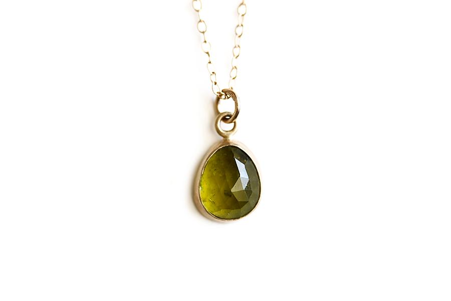 olive green tourmaline necklace Andrea Bonelli Jewelry 