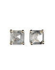 Gray Faceted Diamond Studs Andrea Bonelli Jewelry 14k Yellow Gold