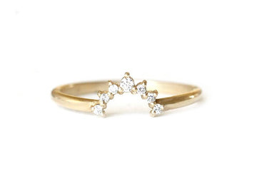 Stella Halo Diamond Ring Andrea Bonelli 14k Yellow Gold