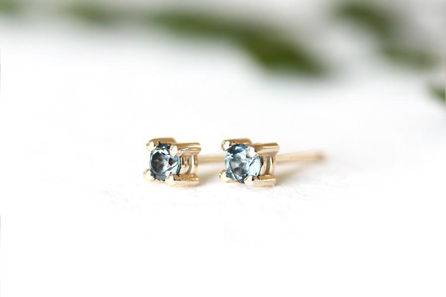 London Blue Topaz Studs Andrea Bonelli Jewelry 